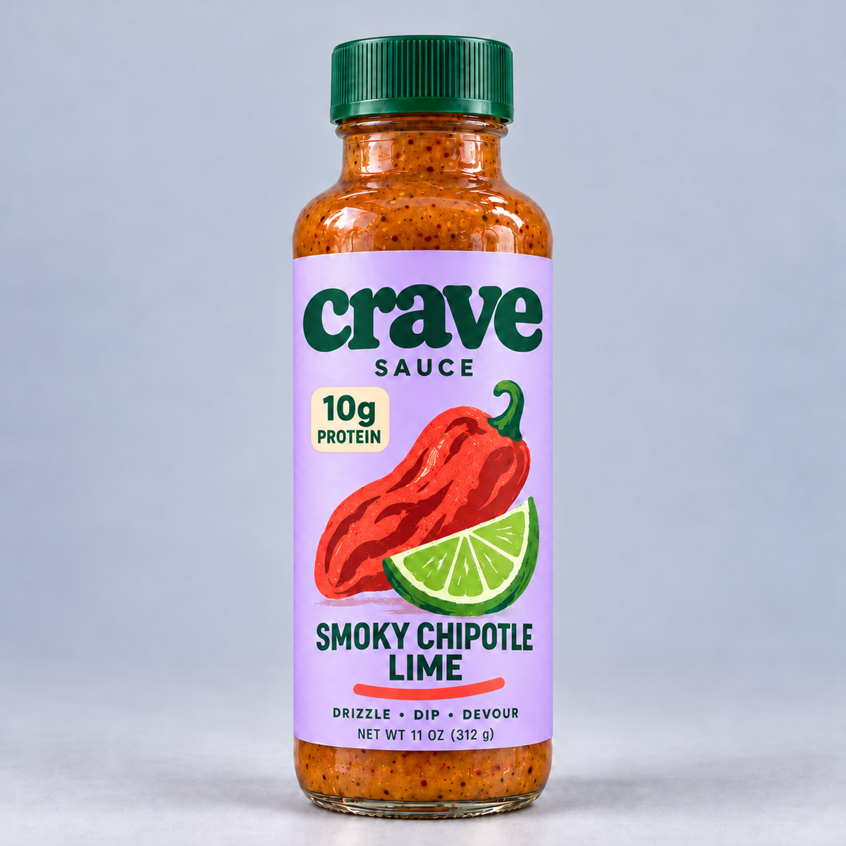 crave chipotle front packaging concept with 10g protein badge