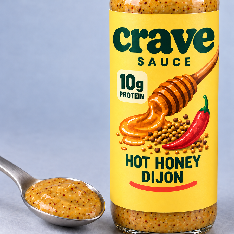 crave honey detail packaging concept with 10g protein badge