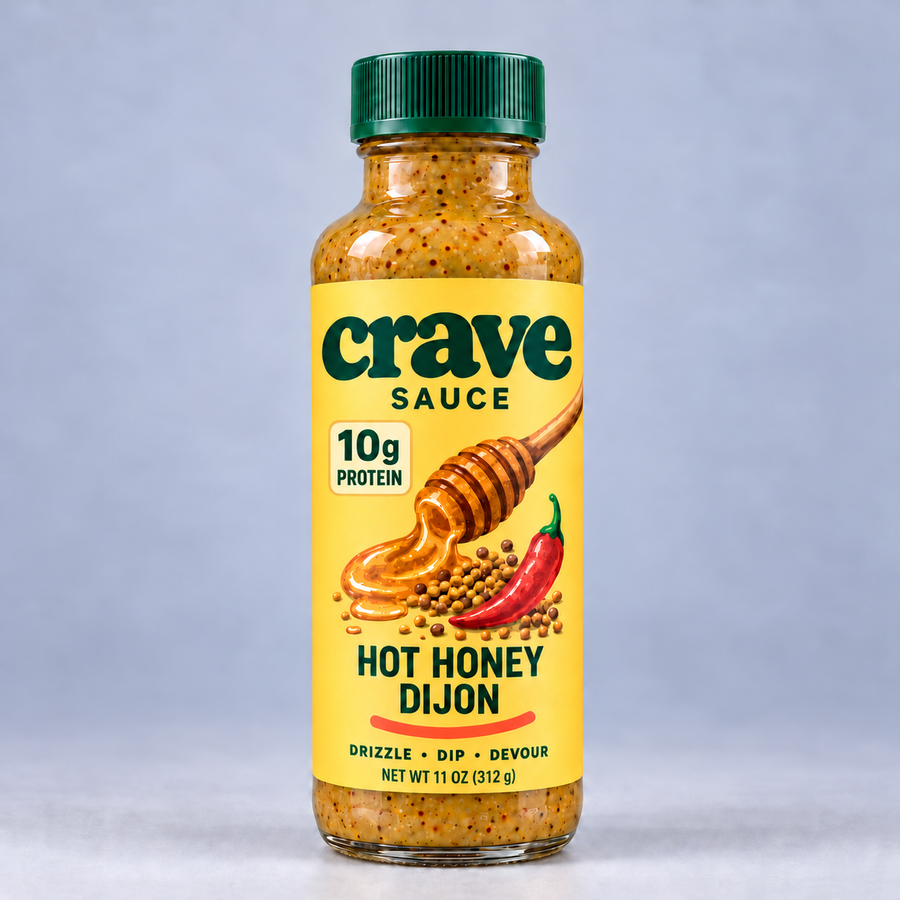 crave honey front packaging concept with 10g protein badge